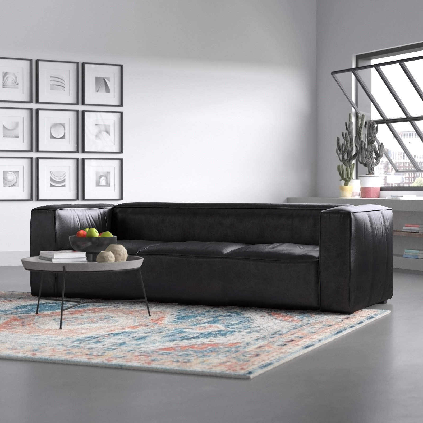 96.5\'\' Reviews Design® | Sofa Austin Grau & Wayfair Leather Trent