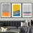 Abstract Vibrant Color Blocks " Orange, Yellow, Blue And Pink Color Blocks And Lines " 3 - Pieces-91259784-91259783