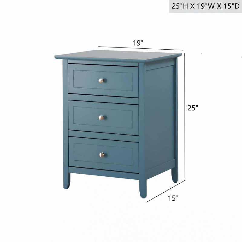 Table de chevet transitionnelle, Sarcelle