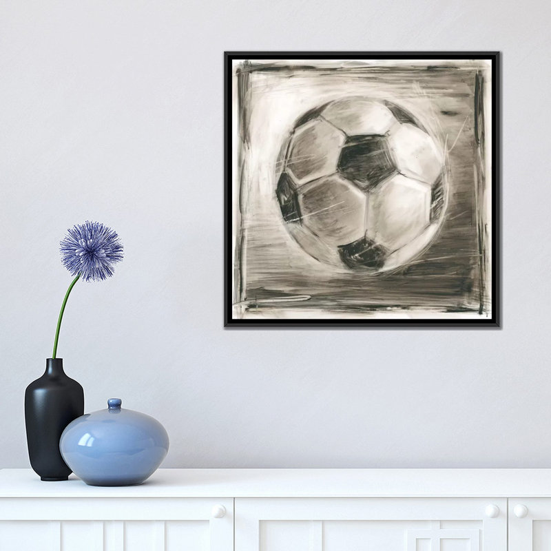 « varsity iv », impression sur toile, H 18 po x l 18 po x P 1,5 po, Toile avec cadre noir, Pas de tapis
