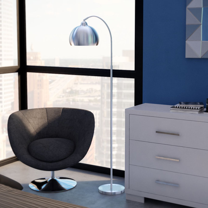 Cedarburg 65.5'' Arched Floor Lamp, Polished Steel