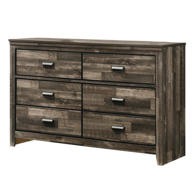 Commode contemporaine en bois avec six tiroirs de rangement pour la chambre à coucher