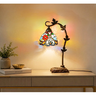 Ensemble de 2 lampes Tiffany en vitrail mosaïque