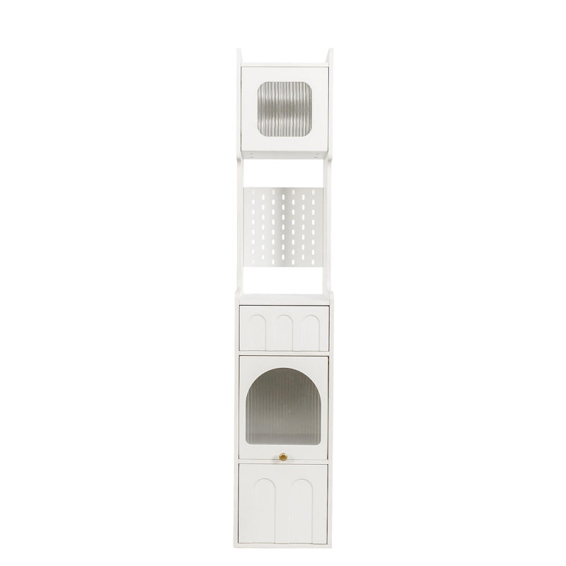 Buffet blanc élégant et multifonctionnel avec portes en verre