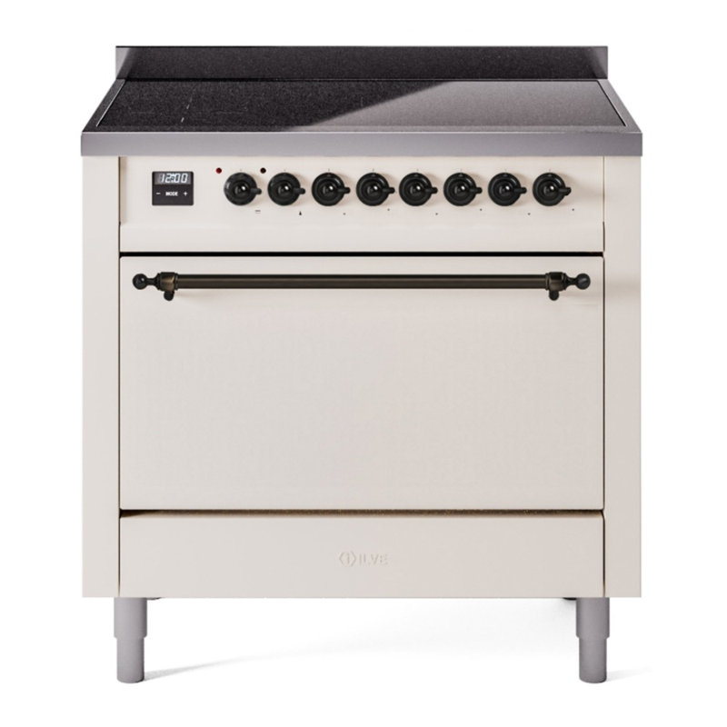 ILVE Nostalgie II 36 in Induction Range, Antique White/Bronze
