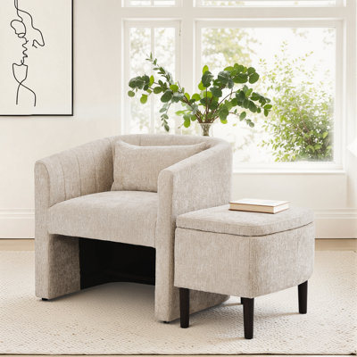 Fauteuil demi-tonneau avec repose-pieds Elha