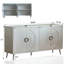 Buffet armoire 4 portes en bois - Champagne argenté, pour salle à manger, buffet argenté, style minimaliste, maison