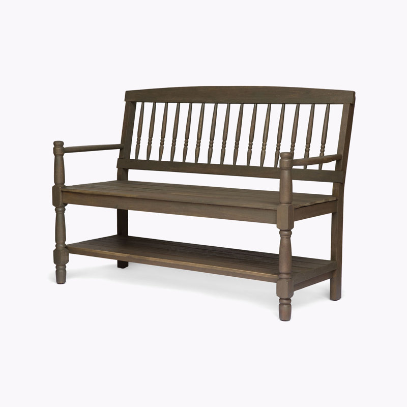 Outdoor Solid Wood Patio Sofa, Gray