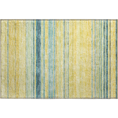 Tapis jaune Prisco lavable à la machine de qualité supérieure