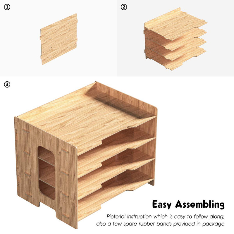 Lecenta Manufactured Wood File Organiser, Wooden