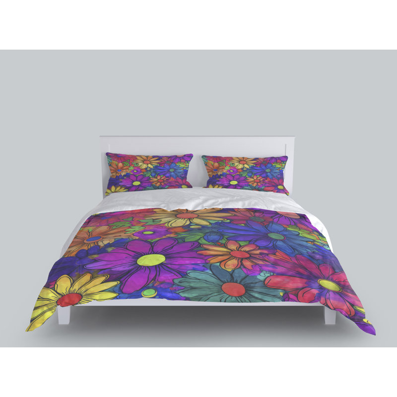 Floral Duvet Cover, King Duvet Cover + 2 King Shams