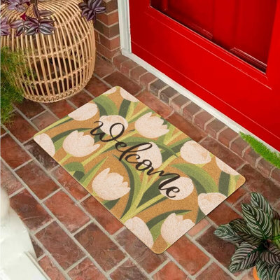 Tapis d'entrée antidérapant Floral