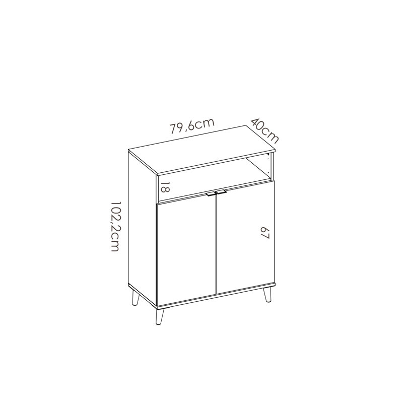 Bertha 102.2cm Kitchen Pantry
