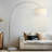 Mason 81 in. Modern Adjustable LED Arc Floor Lamp with Fabric Drum Shade and Weighted Marble Base-62954051