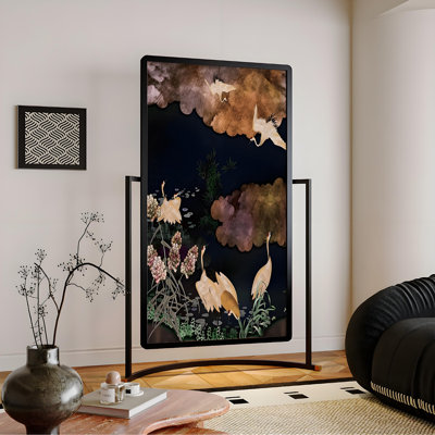 Vintage Solid Wood Canvas Screen
