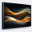 Corwin 3D Gold Waves en noir - impression abstraite-35124177-26668429