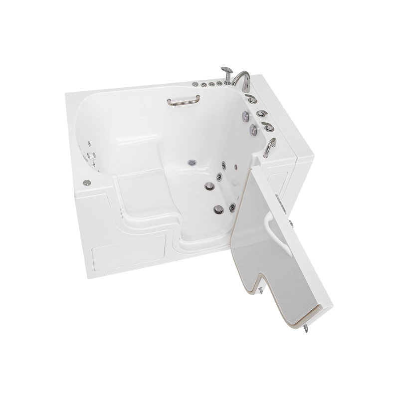 Wheelchair Transfer 36"x55" Acrylic Hydro Massage w/ Independent Foot Massage Walk-In Bathtub