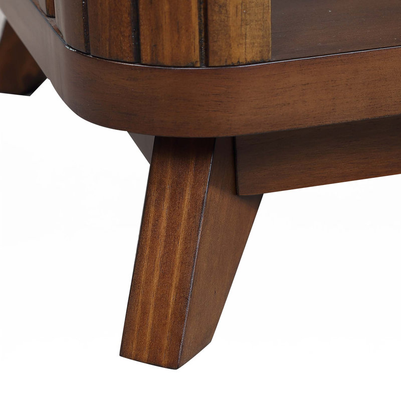Table basse rectangulaire en bois pour le salon, table basse de 41,5 pouces avec pieds en bois massif, Espresso