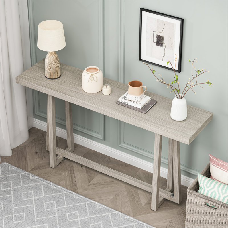 Citium Rectangular Wood Console Table, Gray