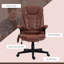 Fauteuil de bureau vibrant à 6 points avec massage chauffant, dossier haut inclinable en microfibre, dossier inclinable, accoudoirs rembourrés et télécommande-157490051