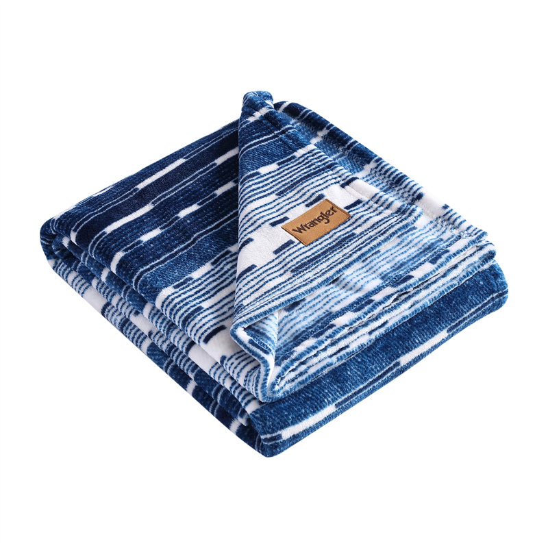 Logan Blue Reversible Fleece Throw Blanket 50"x60"