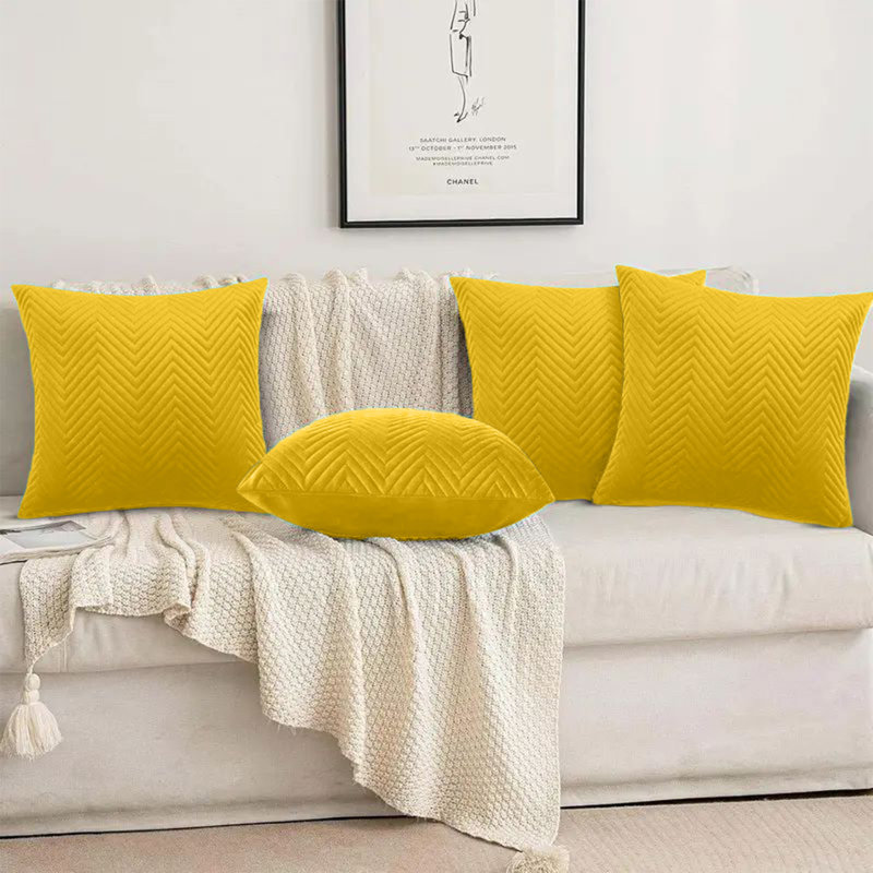 Square Cushion Cover, Ochre