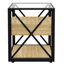 De 2 tables de bout de chambre à coucher et de salon avec tiroir, table de chevet, bois naturel, plateau en verre trempé, tables de chevet compactes et de construction, stable