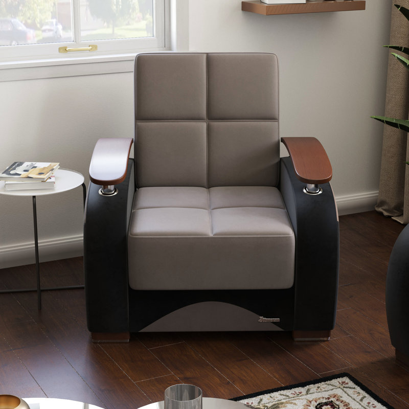 Fauteuil avec rangement gris - Design moderne et fonctionnel