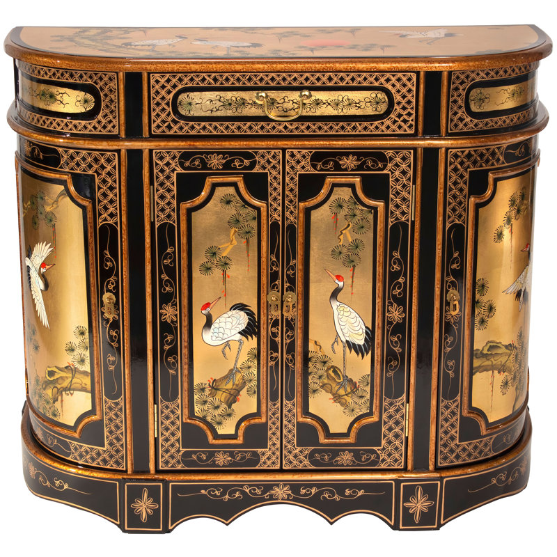 Gold Lacquer Cabinet - Cranes