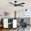 Ventilateur de plafond standard à DEL à 5 pales de 52 po avec télécommande et ensemble d'éclairage inclus Amonni-503282271
