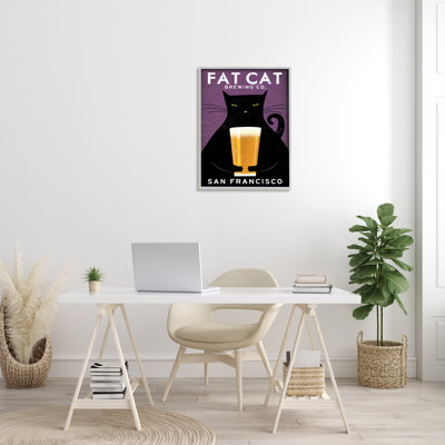 " Fat Cat Brewing Vintage Typography " Graphic Art Print