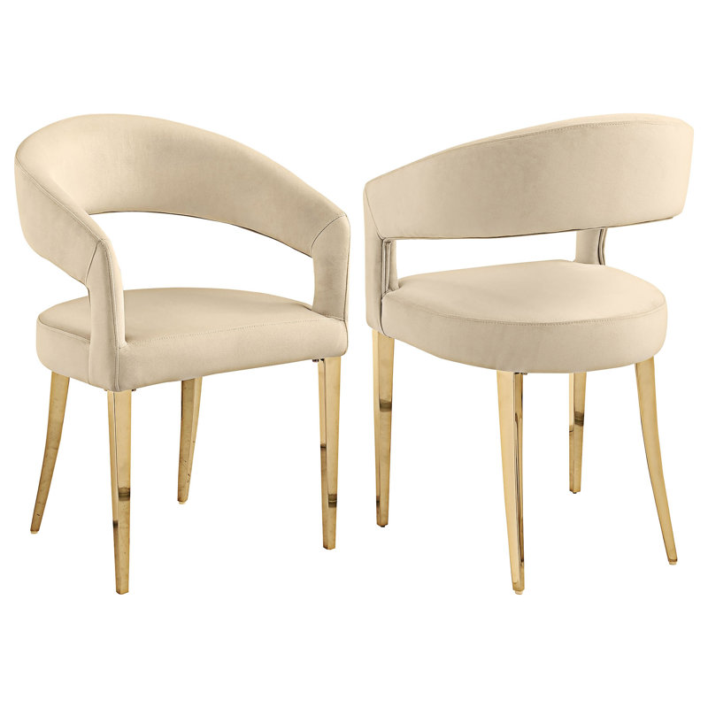 Chaise rembourrée avec accoudoirs (ensemble de 2)