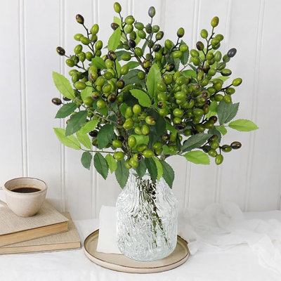 6 pièces de fausses baies artificielles fleurs fausses baies vaporisateur pour vase décoration de bureau à domicile