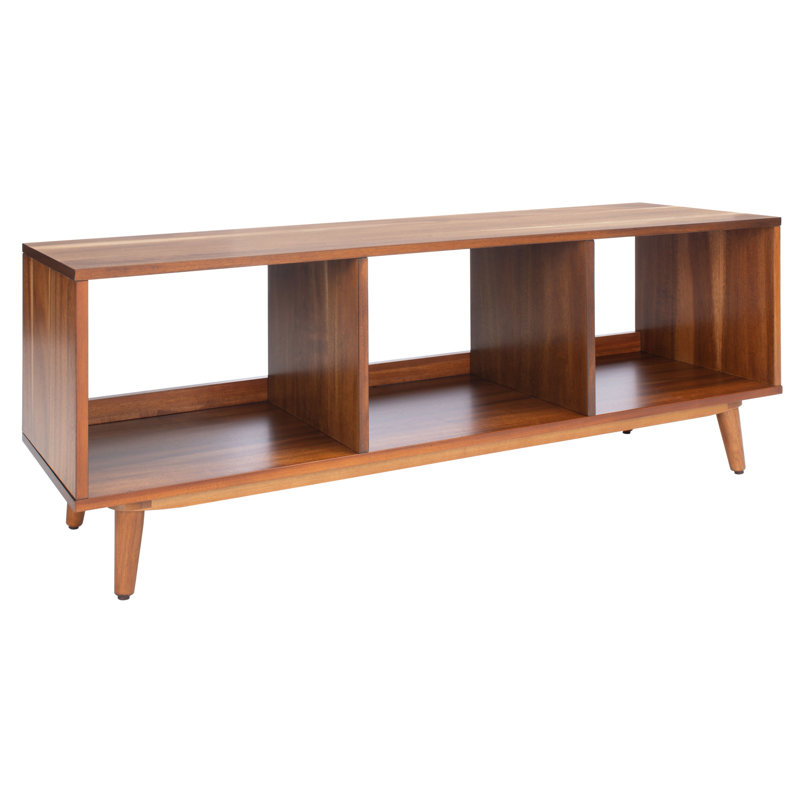 Bigley 47.6" W Solid and Manufactured Wood TV Stand with Sound Bar Shelf, Brown