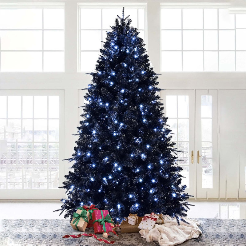 Arbre de Noël artificiel régulier (double) avec aiguilles noires, 8'