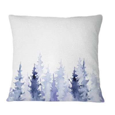 Dessin bleu de la forêt - coussin décoratif imprimé tropical