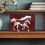 Cheval bleu galopant, impression abstraite, cheval moderne-129970520