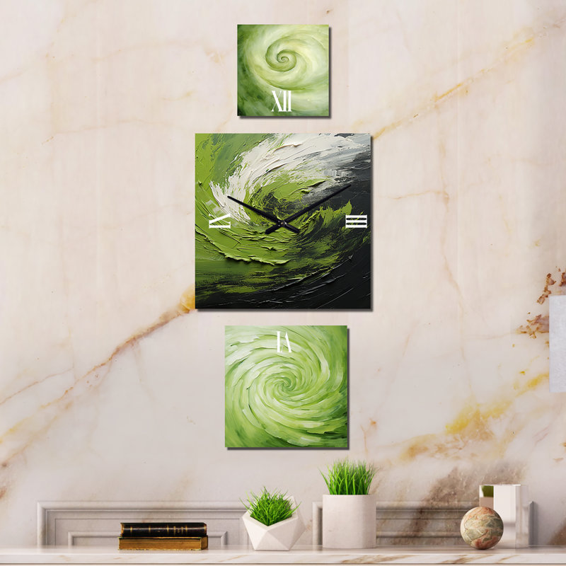 Horloge murale verte