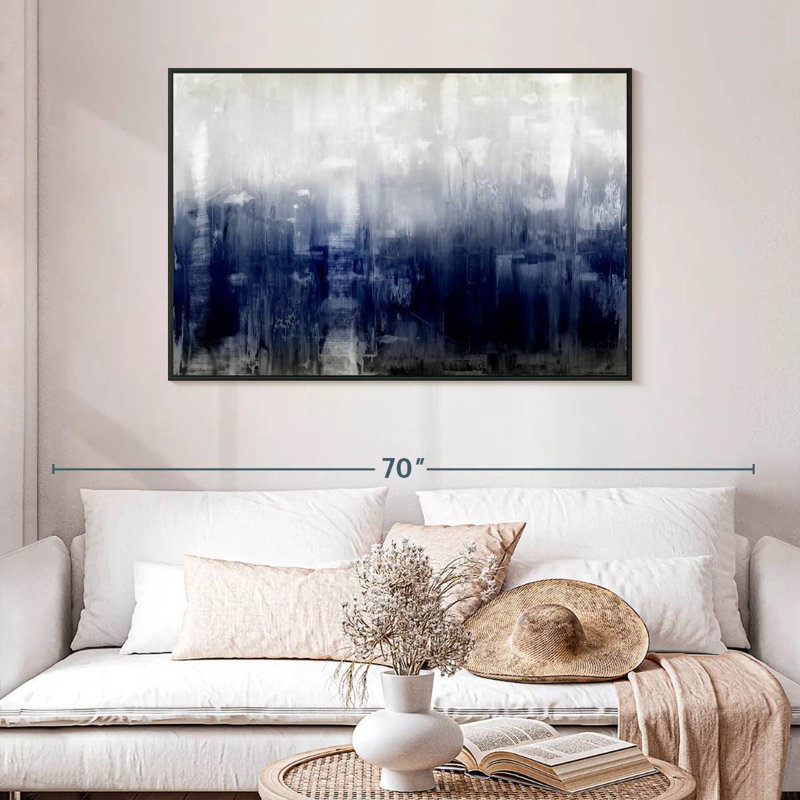 Texture, 46 po x 31 po, Cadre flottant noir