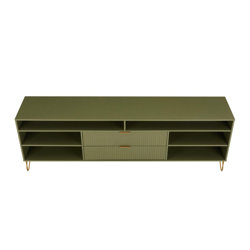 Meuble télé 85 po Dumbo, Vert olive / doré