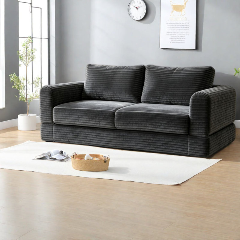 Canapés convertibles escamotables, futon en velours côtelé de 55 pouces, salon moderne