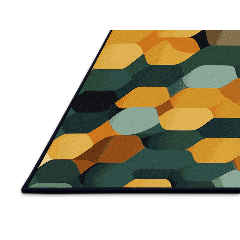 Grid Harmony Rug, Round 8'