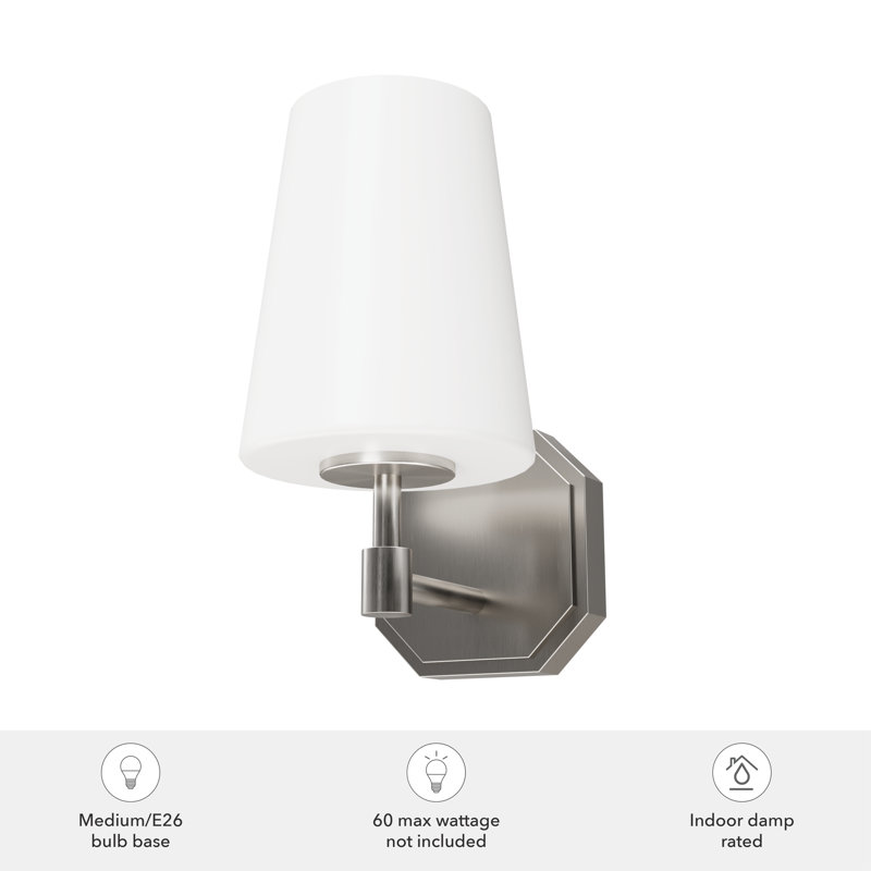 Aluminum Armed Sconce, Brushed Nickel
