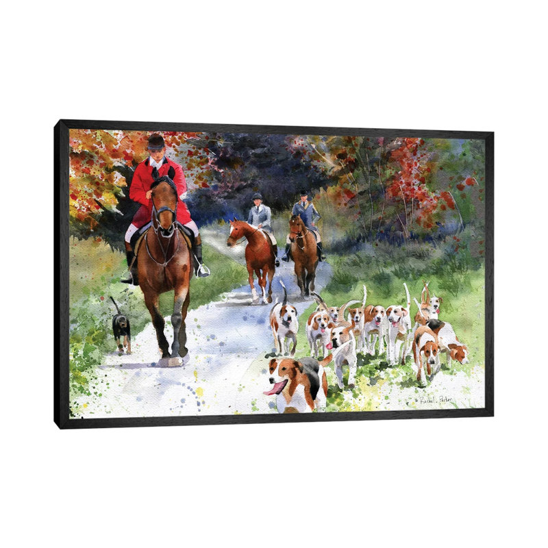Tally Ho 1 Piece Painting on Canvas, 66.04 cm H x 45.72 cm W, Black Framed