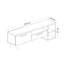 Meuble télé moderne blanc et or 59,1 po x 18,5 po x 13,8 po | 100% panneau de particules enduit de mélamine, épaisseur: 0,7 pouce | Comprend de nombreuses tablettes et une conception murale | Élégant et fonctionnel pour le salon