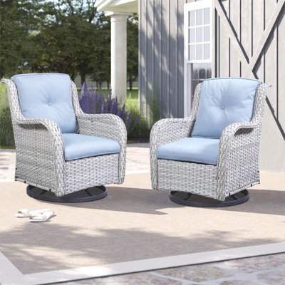Outdoor Ajasia Gliding Wicker Chair with Cushions by Wildon Home