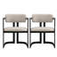 Ensemble de 2 chaises de salle à manger rembourrées en tissu avec structure en métal, capacité de poids de 265 lb-160891316