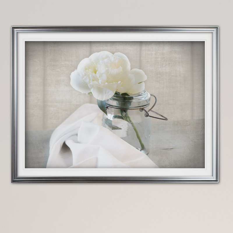" Mason Jar Bloom I ", Silver, 30" H x 40" W x 1.5" D