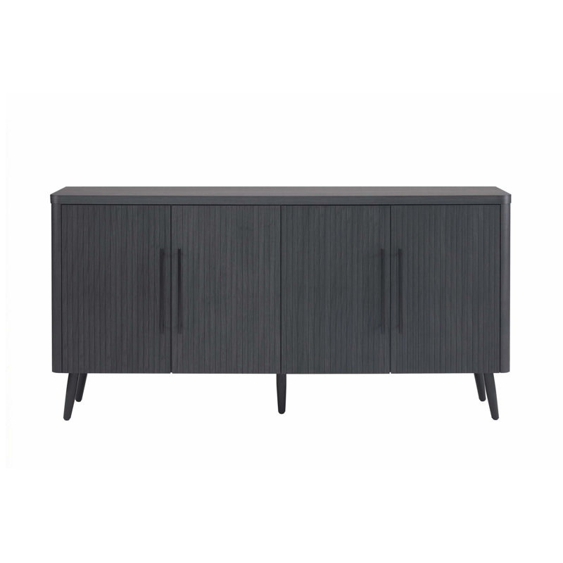 Buffet cannelé 65 po gris anthracite, Gris anthracite