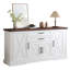 Buffet de 63 po avec 2 tiroirs, support de porte, tablettes réglables, blanc, pour salon, glissières de tiroir-130040465
